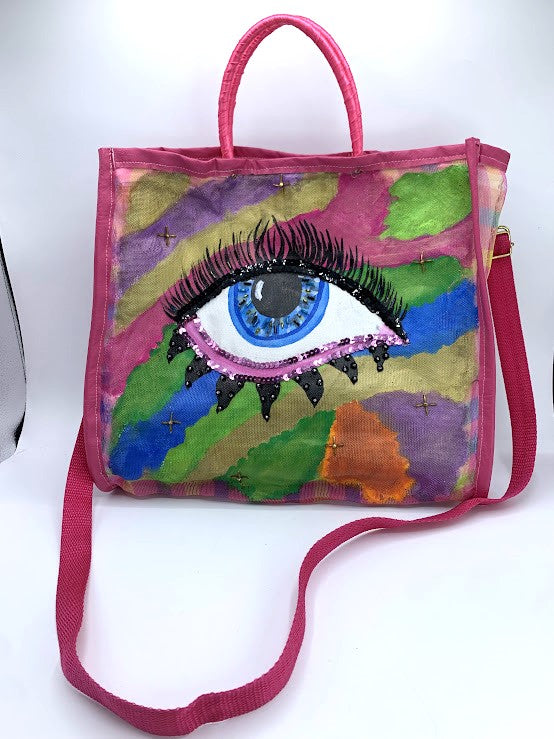 Hand painted eye bag, Mexican market