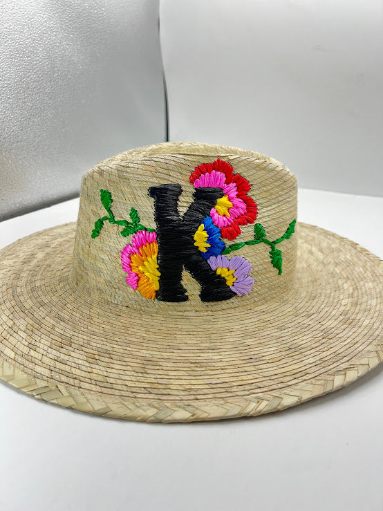 Personalized straw hat . Embroidered straw hat. Personalized hat