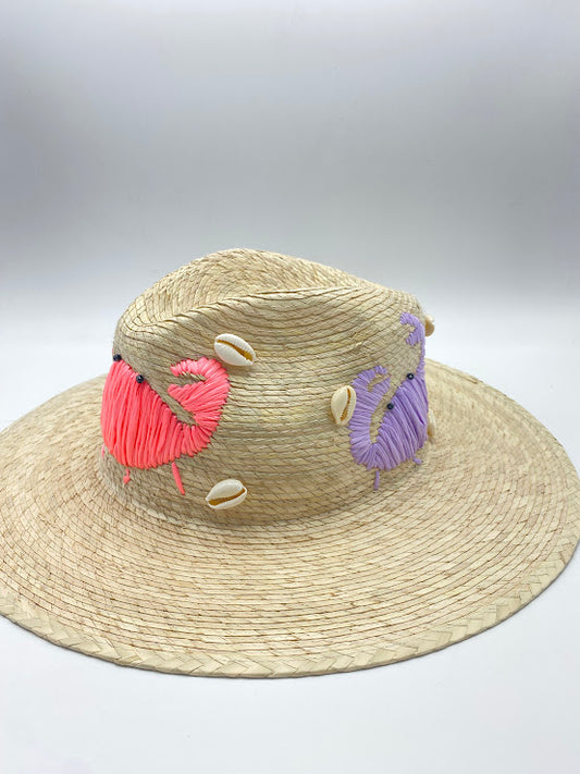 Embroidered or hand painted beach sea theme hat