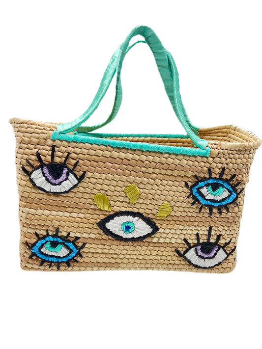 Evil Eye Staw Handbag