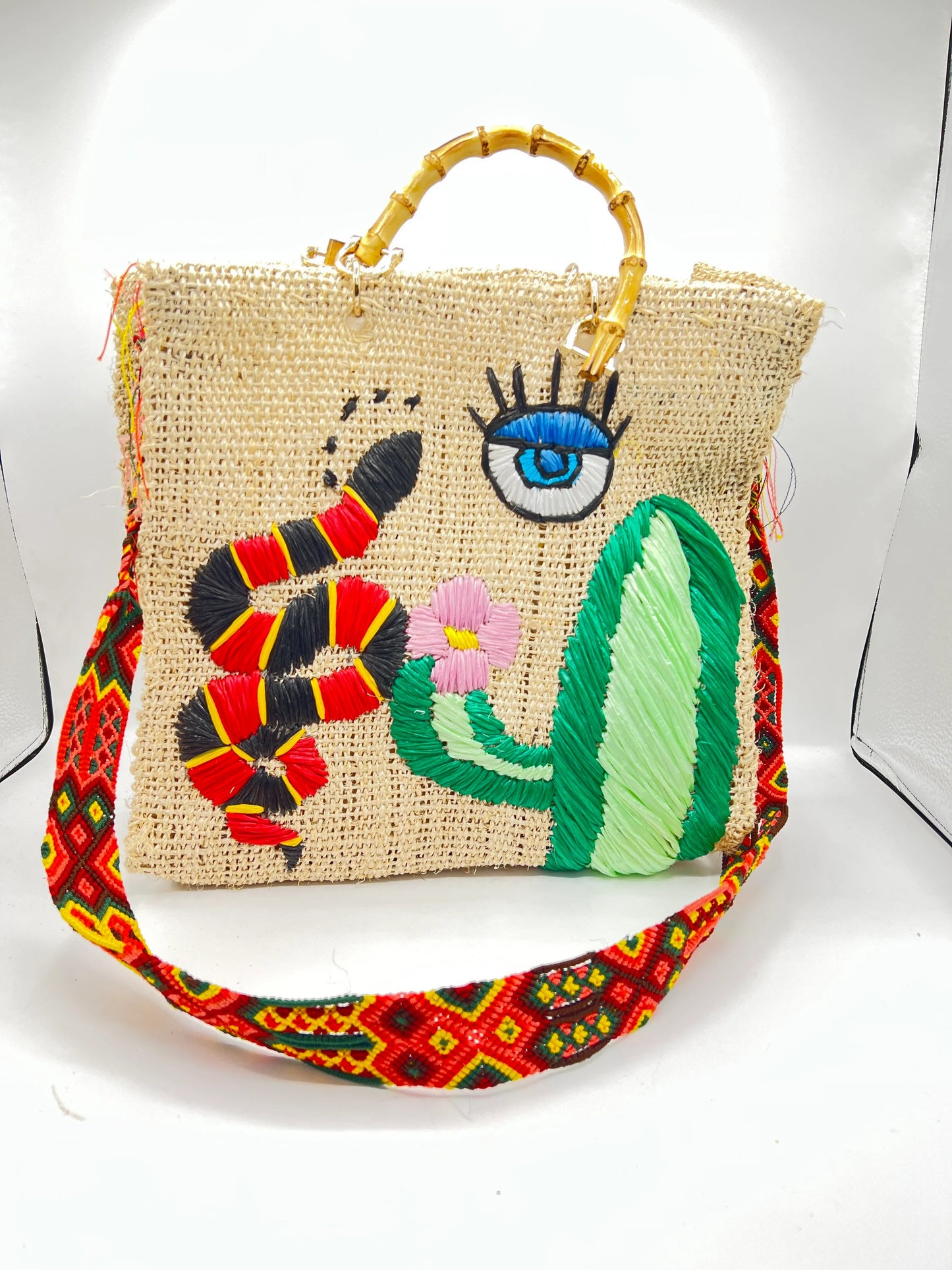 Unique Henequen Embroidered Bag