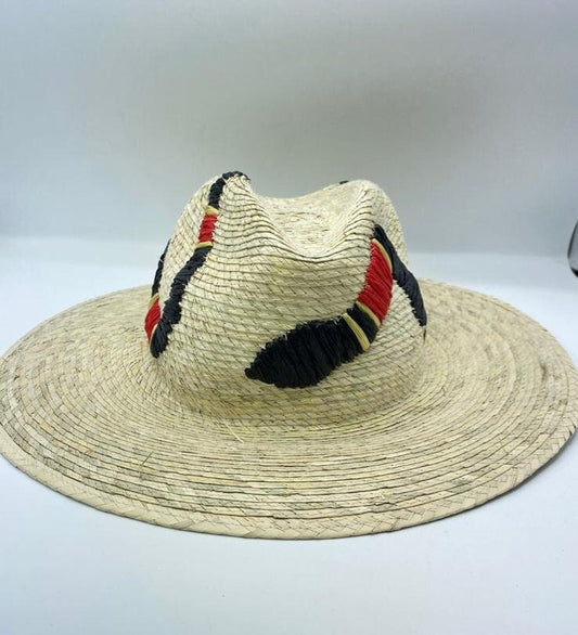 Embroidered Snake Straw Hat